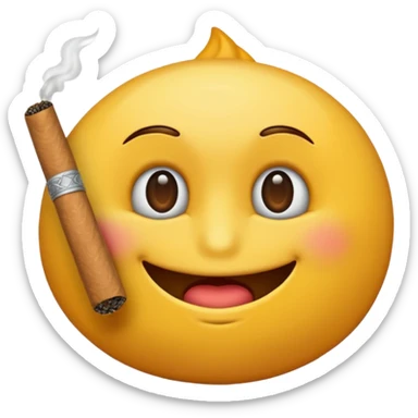 maak een emoji die een sigaret in zijn mond heeft sticker