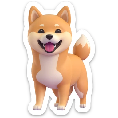 shiba inu standing, laughing sticker