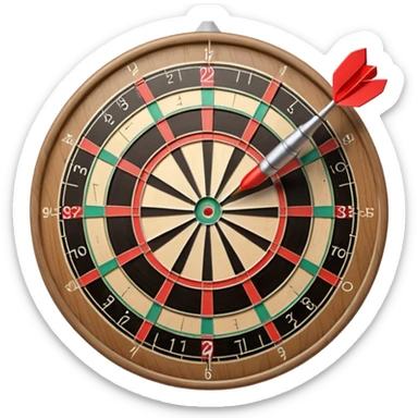 3 darts at the center of a target sticker