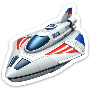 Sci-fi Russian mothership with flag colors incorporated in design sticker