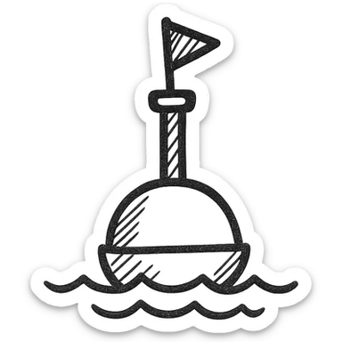 hand drawn buoy with black outline and no fill sticker