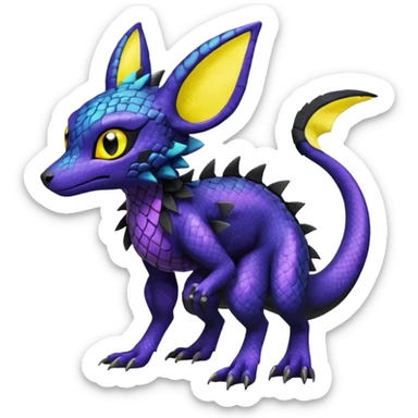 Shiny Salandit-Umbreon-Trico-Noivern-Noibat-Hybrid (Full body) sticker