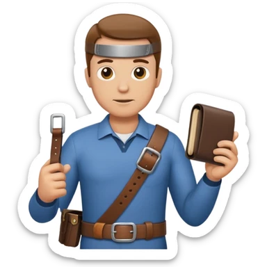 Un père avec une ceinture à la main  sticker