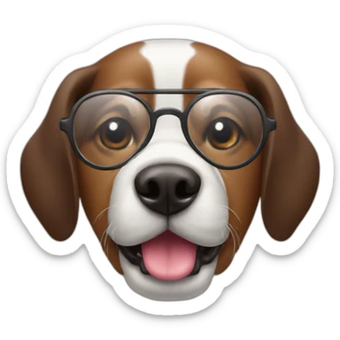 Dog with glass and mustache sticker