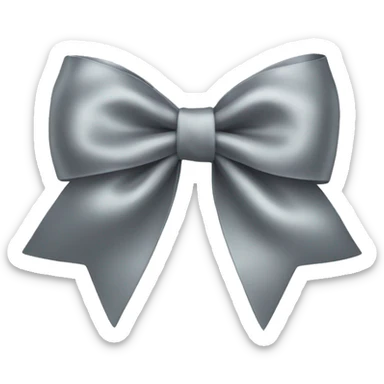 grey satin bow sticker