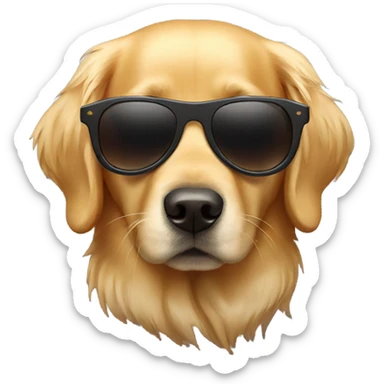 Golden retriever wearing sunglasses sticker