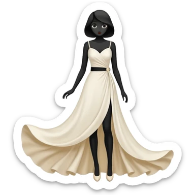 fashion silhouette ivory sticker