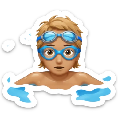 person swimming laps in pool sticker