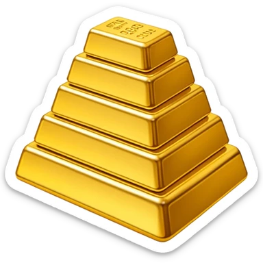 Mountain of gold bars sticker