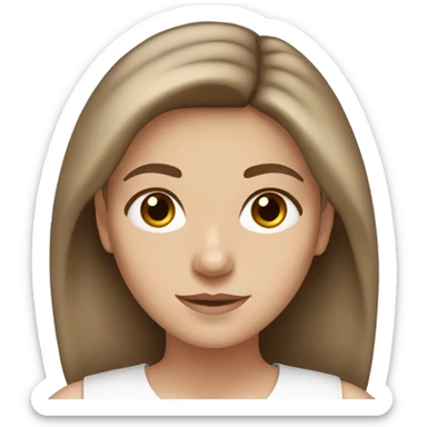 White girl with brown eyes and brown hair  sticker