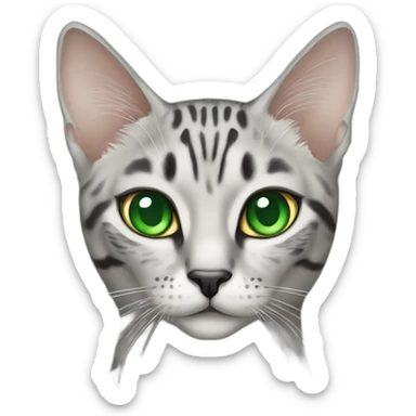 Egyptian Mau cat with green eyes sticker
