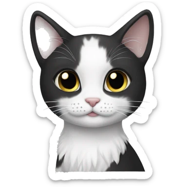 PRINCESS CAT WITH BLACK AND WHITE SKIn sticker