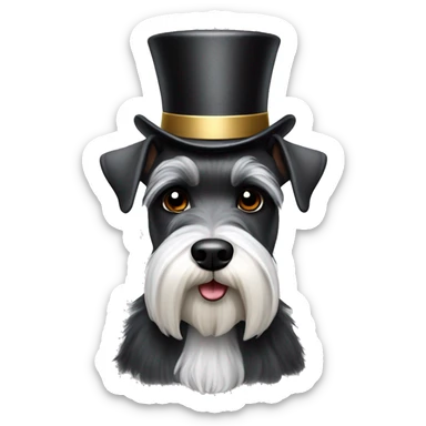 Schnauzer with a fancy top hat  sticker