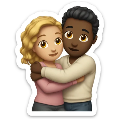Girls cuddling romantically sticker
