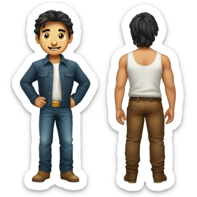 Niño mexicano moreno con un buff cubriendole el pelo sticker