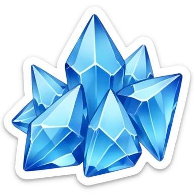 5 small blue  shards cristals forming a small pile sticker
