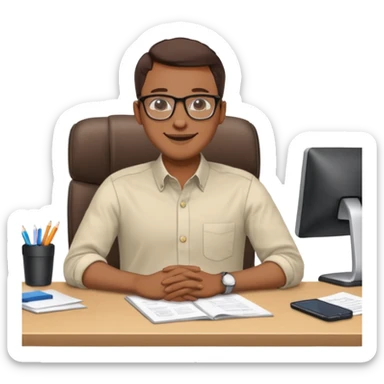 Feeling relaxed and happy at office sticker