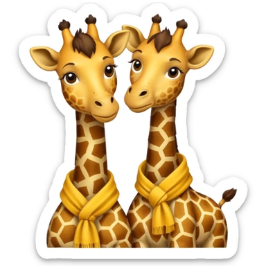 Giraffe with yellow Scarves sticker