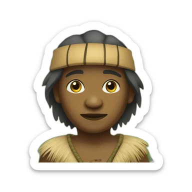 Aborigine with palm trees around sticker
