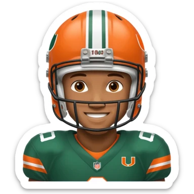black football player for the university of miami wearing number 10  sticker