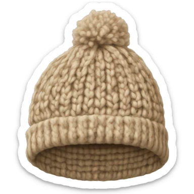 Beige knitted wool cap piece of clothing sticker