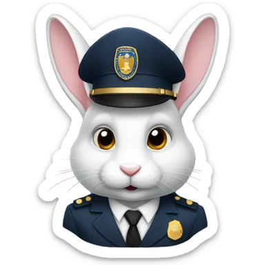 a rabbit as a fbi officer sticker