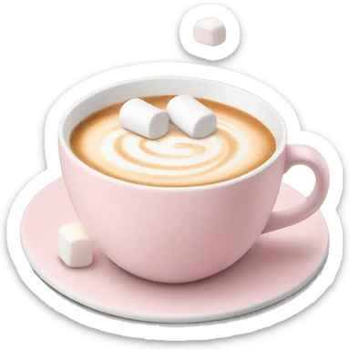 Light Pink mug of latte with marshmallows  sticker