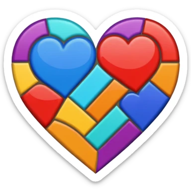 heart mosaic sticker