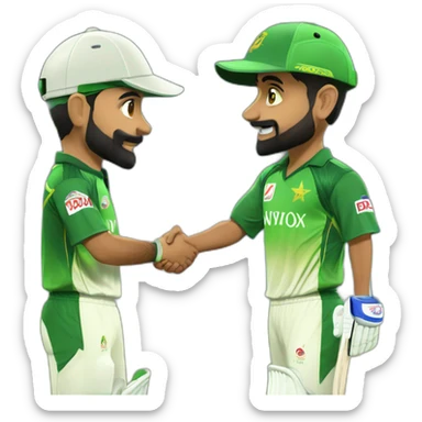 virat kohli shaking hands with babar azam sticker