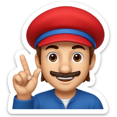 mario sacando el dedo de enmedio  sticker