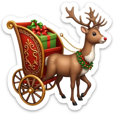 reindeer cart sticker