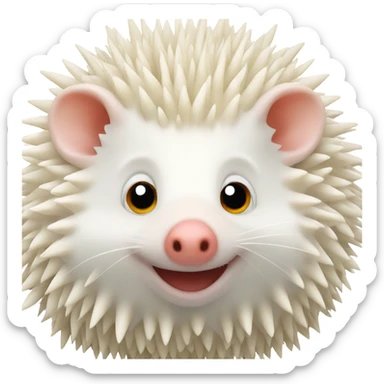 smiling red-eyed albino hedgehog  sticker