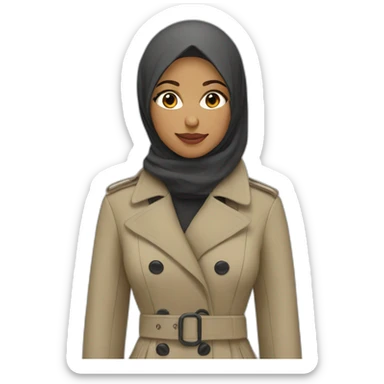 hijabi in a trench coat sticker