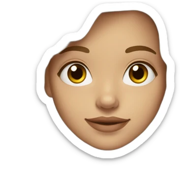 brunnette girl with blonde highlits, wavy hair, light brown eyes sticker