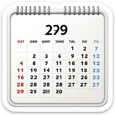 white date calendar with number 29 sticker