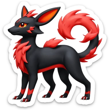 Umbreon-Flareon-Salandit-Zeraora-Fakémon-hybrid-creature (full body)  sticker