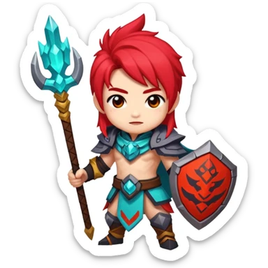 Cute chibi pixel-art character inspired by Dota 2 universe sticker