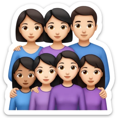 Friendship - relationship of mutual affection between people -  girls and a boy of various races with at least one asian girl. Show their necks, and shoulders please sticker