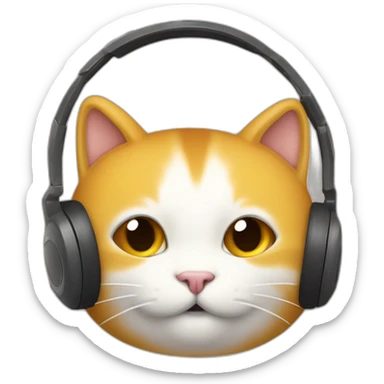 un chat qui boit de la bière est qui porte un casque de gaming sticker