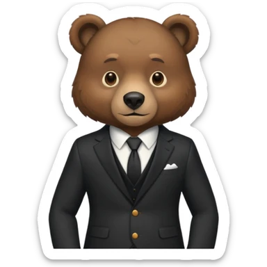 black bear with suit sticker