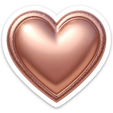 rose gold heart with sparkles sticker