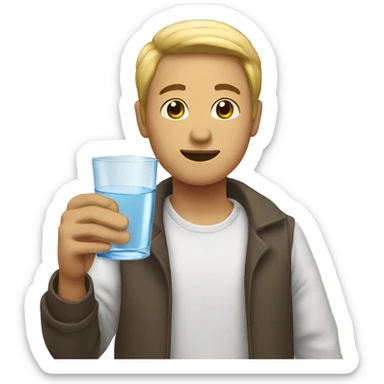 Someone offers a glass of water sticker