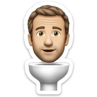 Macron au toilette sticker
