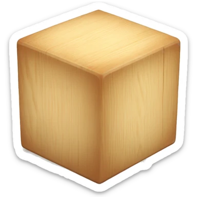 creme wooden cube to sit    sticker