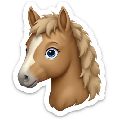 a foal horse with big blue eyes sticker