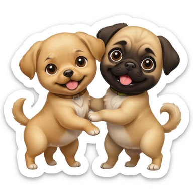 dogs playing sticker