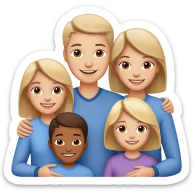 family with two mothers and two children sticker