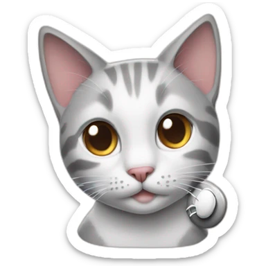 Cat with Airpods and apple watches sticker