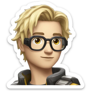 apex legends men blond brille kurze haare sticker