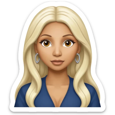 Tamar Braxton with long platinum blonde hair sticker